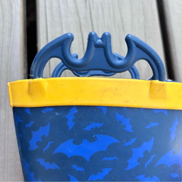 Western Chief Batman Boys Lined Rain Boots | Blue Gold Logo Pull-Ons | Size 9/10 - Picture 4 of 13